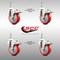 Service Caster 4 Inch 316SS Red Polyurethane Wheel Swivel 3/8 Inch Stem Caster Set Lock Brake SS316TSTTL20S414-PPUB-RED-381615-4 - alternate 4